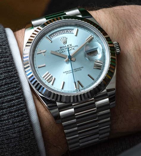 rolex day date 40 platinum for sale|Rolex Day-Date platinum baguette.